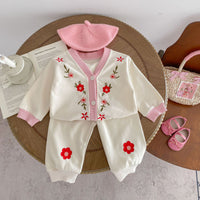 Load image into Gallery viewer, 2 Pieces Set Baby Girls Embroidered Tops And Pants Wholesale 24030182
