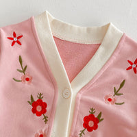 Load image into Gallery viewer, 2 Pieces Set Baby Girls Embroidered Tops And Pants Wholesale 24030182
