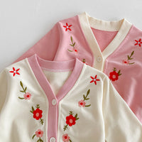 Load image into Gallery viewer, 2 Pieces Set Baby Girls Embroidered Tops And Pants Wholesale 24030182

