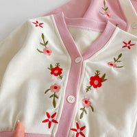 Load image into Gallery viewer, 2 Pieces Set Baby Girls Embroidered Tops And Pants Wholesale 24030182
