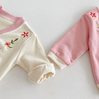 Load image into Gallery viewer, 2 Pieces Set Baby Girls Embroidered Tops And Pants Wholesale 24030182
