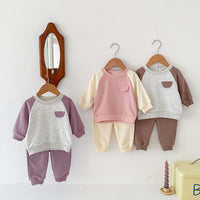 Load image into Gallery viewer, 2 Pieces Set Baby Kid Girls Color-blocking Tops And Pants Wholesale 24030183
