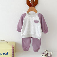 Load image into Gallery viewer, 2 Pieces Set Baby Kid Girls Color-blocking Tops And Pants Wholesale 24030183
