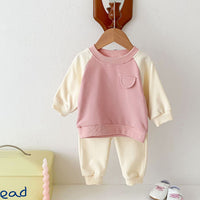 Load image into Gallery viewer, 2 Pieces Set Baby Kid Girls Color-blocking Tops And Pants Wholesale 24030183
