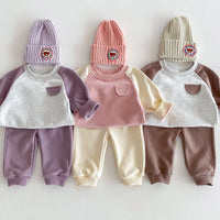 Load image into Gallery viewer, 2 Pieces Set Baby Kid Girls Color-blocking Tops And Pants Wholesale 24030183

