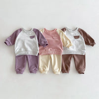 Load image into Gallery viewer, 2 Pieces Set Baby Kid Girls Color-blocking Tops And Pants Wholesale 24030183

