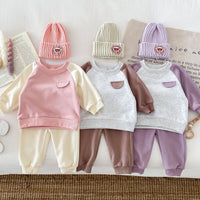 Load image into Gallery viewer, 2 Pieces Set Baby Kid Girls Color-blocking Tops And Pants Wholesale 24030183
