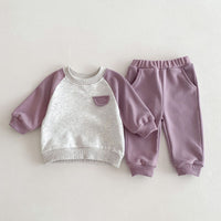 Load image into Gallery viewer, 2 Pieces Set Baby Kid Girls Color-blocking Tops And Pants Wholesale 24030183
