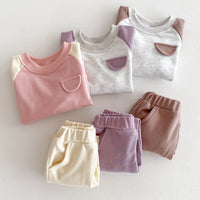 Load image into Gallery viewer, 2 Pieces Set Baby Kid Girls Color-blocking Tops And Pants Wholesale 24030183
