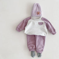 Load image into Gallery viewer, 2 Pieces Set Baby Kid Girls Color-blocking Tops And Pants Wholesale 24030183
