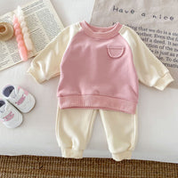 Load image into Gallery viewer, 2 Pieces Set Baby Kid Girls Color-blocking Tops And Pants Wholesale 24030183
