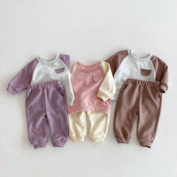 Load image into Gallery viewer, 2 Pieces Set Baby Kid Girls Color-blocking Tops And Pants Wholesale 24030183
