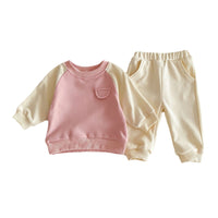 Load image into Gallery viewer, 2 Pieces Set Baby Kid Girls Color-blocking Tops And Pants Wholesale 24030183
