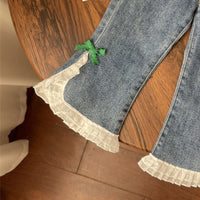 Load image into Gallery viewer, Baby Kid Girls Solid Color Bow Jeans Wholesale 24030188
