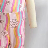 Load image into Gallery viewer, Baby Kid Girls Color-blocking Flower Jumpsuits Wholesale 24030190
