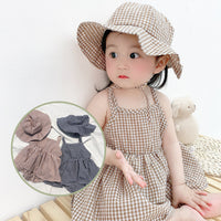 Load image into Gallery viewer, Baby Kid Girls Checked Rompers Wholesale 24040901
