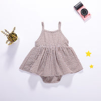 Load image into Gallery viewer, Baby Kid Girls Checked Rompers Wholesale 24040901
