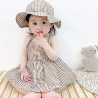 Load image into Gallery viewer, Baby Kid Girls Checked Rompers Wholesale 24040901
