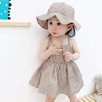 Load image into Gallery viewer, Baby Kid Girls Checked Rompers Wholesale 24040901

