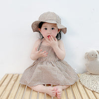 Load image into Gallery viewer, Baby Kid Girls Checked Rompers Wholesale 24040901
