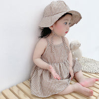 Load image into Gallery viewer, Baby Kid Girls Checked Rompers Wholesale 24040901
