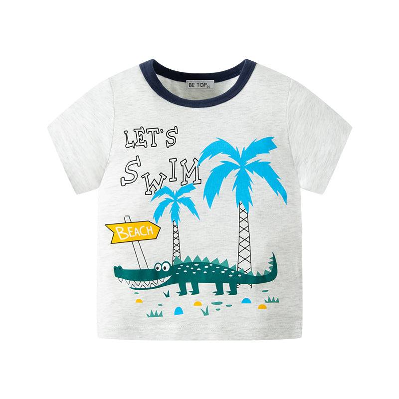 Baby Kid Girls Letters Cartoon Print Tops Wholesale 24040909