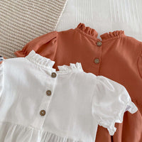 Load image into Gallery viewer, Baby Girls Solid Color Rompers Wholesale 240409105
