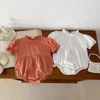 Load image into Gallery viewer, Baby Girls Solid Color Rompers Wholesale 240409105
