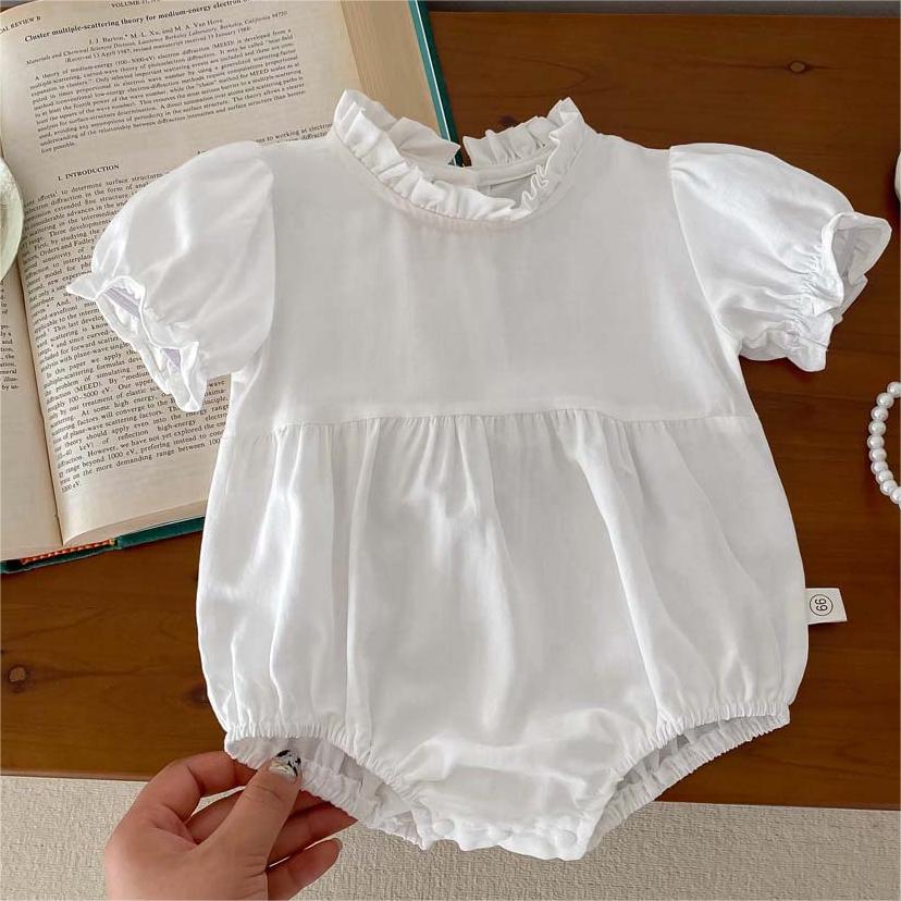 Baby Girls Solid Color Rompers Wholesale 240409105