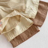 Load image into Gallery viewer, 2 Pieces Set Baby Kid Boys Solid Color Checked Tops And Shorts Wholesale 240409107
