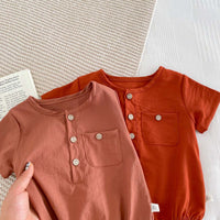 Load image into Gallery viewer, Baby Girls Solid Color Rompers Wholesale 240409108
