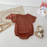 Load image into Gallery viewer, Baby Girls Solid Color Rompers Wholesale 240409108
