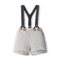 Load image into Gallery viewer, 2 Pieces Set Baby Kid Boys Bow Rompers And Solid Color Shorts Wholesale 240409116
