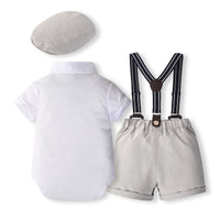 Load image into Gallery viewer, 2 Pieces Set Baby Kid Boys Bow Rompers And Solid Color Shorts Wholesale 240409116
