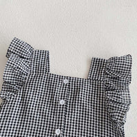 Load image into Gallery viewer, 2 Pieces Set Baby Kid Girls Checked Tank Tops And Shorts Wholesale 240409117
