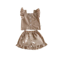 Load image into Gallery viewer, 2 Pieces Set Baby Kid Girls Checked Tank Tops And Shorts Wholesale 240409117
