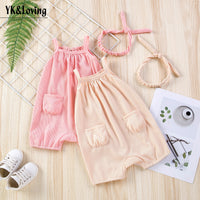 Load image into Gallery viewer, Baby Girls Solid Color Rompers Wholesale 240409118
