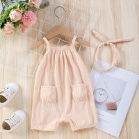 Load image into Gallery viewer, Baby Girls Solid Color Rompers Wholesale 240409118
