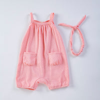 Load image into Gallery viewer, Baby Girls Solid Color Rompers Wholesale 240409118
