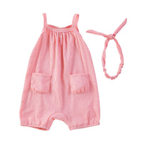 Load image into Gallery viewer, Baby Girls Solid Color Rompers Wholesale 240409118

