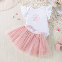 Load image into Gallery viewer, 2 Pieces Set Baby Girls Love heart Print Rompers And Solid Color Skirts Wholesale 240409119
