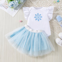 Load image into Gallery viewer, 2 Pieces Set Baby Girls Love heart Print Rompers And Solid Color Skirts Wholesale 240409119
