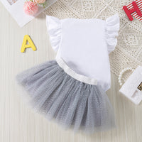 Load image into Gallery viewer, 2 Pieces Set Baby Girls Love heart Print Rompers And Solid Color Skirts Wholesale 240409119
