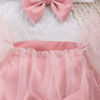 Load image into Gallery viewer, Baby Girls Solid Color Bow Rompers Wholesale 240409120
