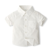 Load image into Gallery viewer, 2 Pieces Set Baby Kid Boys Solid Color Bow Shirts And Shorts Wholesale 240409122
