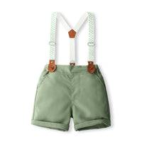 Load image into Gallery viewer, 2 Pieces Set Baby Kid Boys Solid Color Bow Shirts And Shorts Wholesale 240409122
