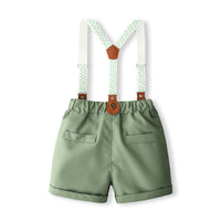 Load image into Gallery viewer, 2 Pieces Set Baby Kid Boys Solid Color Bow Shirts And Shorts Wholesale 240409122
