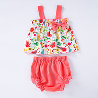 Load image into Gallery viewer, 2 Pieces Set Baby Kid Girls Cartoon Tank Tops And Solid Color Shorts Wholesale 240409126
