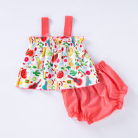 Load image into Gallery viewer, 2 Pieces Set Baby Kid Girls Cartoon Tank Tops And Solid Color Shorts Wholesale 240409126
