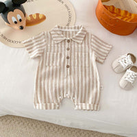 Load image into Gallery viewer, Baby Boys Striped Rompers Wholesale 240409129
